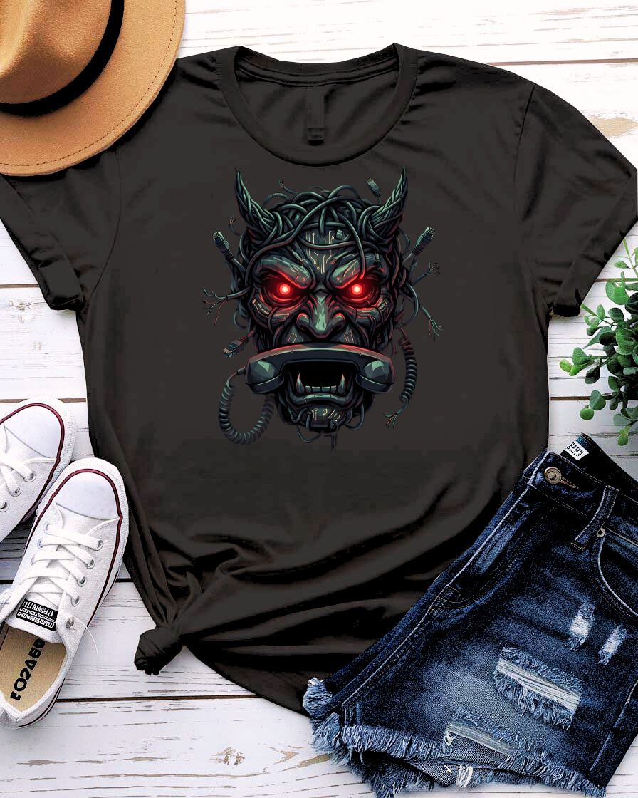 Telephone Devil Graphic Streetwear T-Shirt