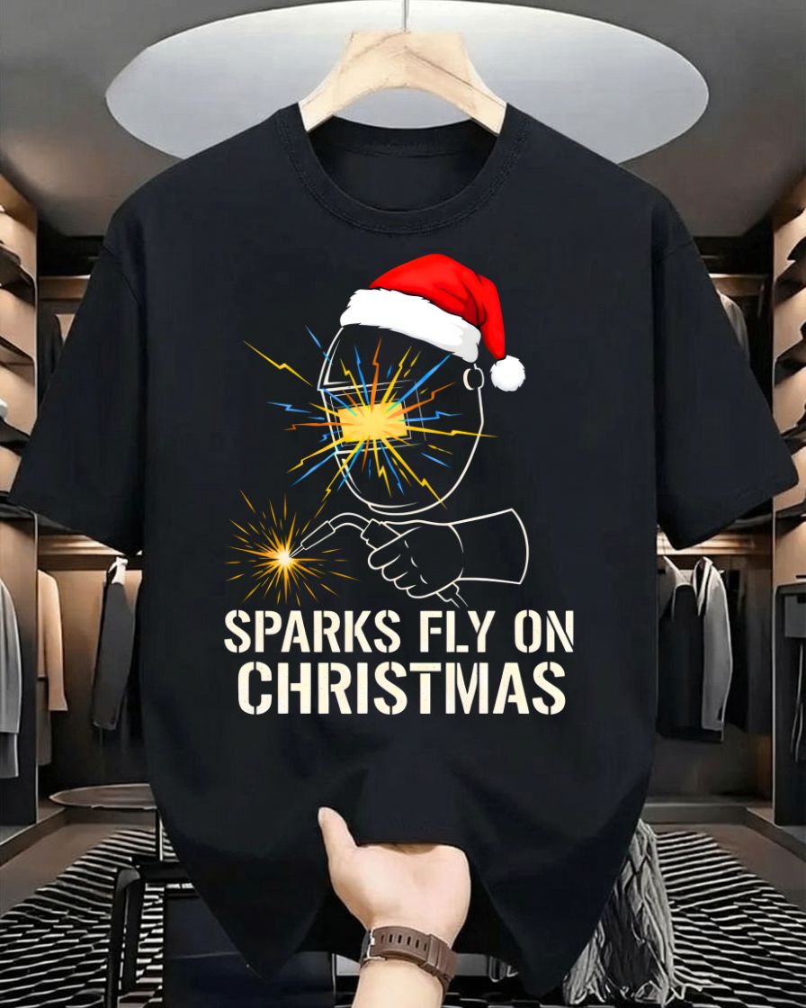 "Sparky's First Christmas" Funny Anxious Dog Holiday T-Shirt