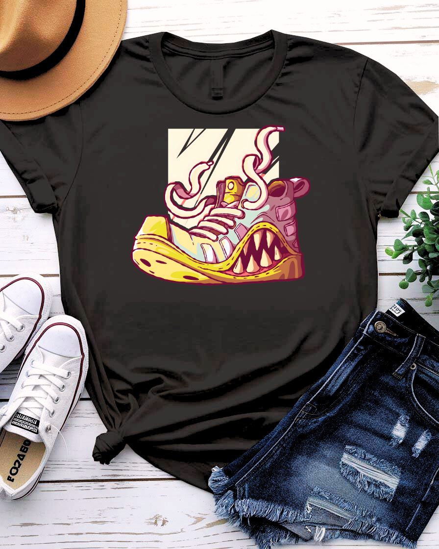 Biting Sneakers Streetwear T-Shirt — Urban Skate Sneaker Graphic Tee