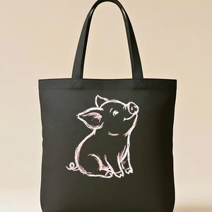 Ceramic Piggy Bank Multicolored Design Tote Bag