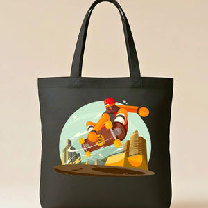 Skate Lovers Canvas Tote Bag - Natural Reusable Skate Shopper
