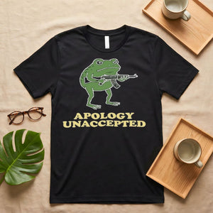 Apology Graphic Tee with Distressed "Sorry" Print - Oversized Fit