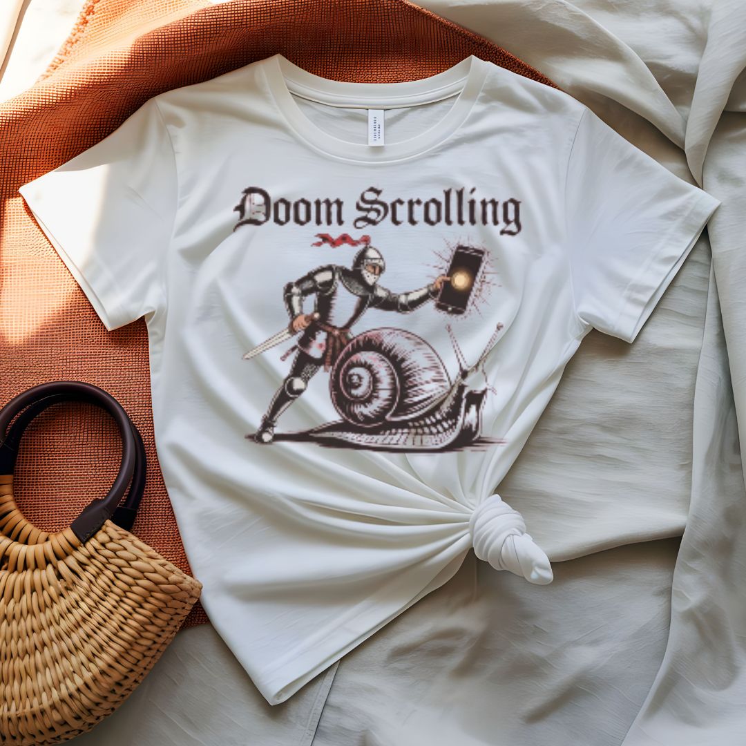 Doom Scrolling T-Shirt — Retro Graphic Tee for Mental Health Awareness