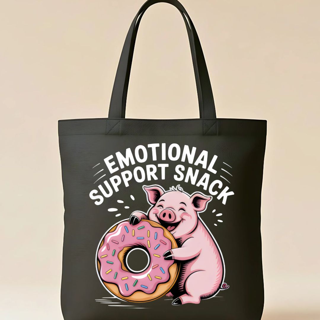 "Emotional Support Snack" Funny Food &amp; Mood Tote Bag