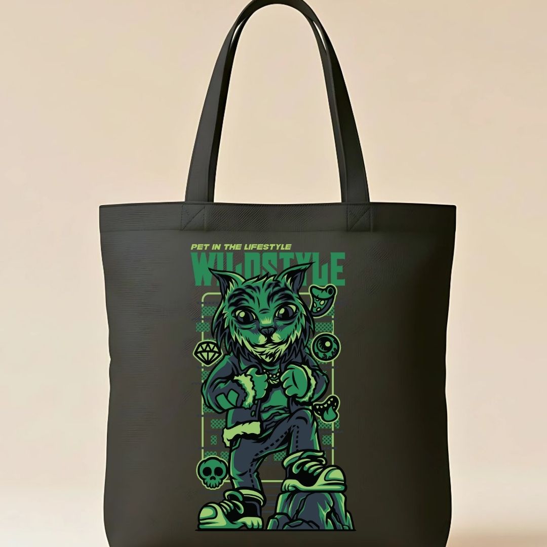 Wild Style Pattern Cotton Canvas Tote Bag