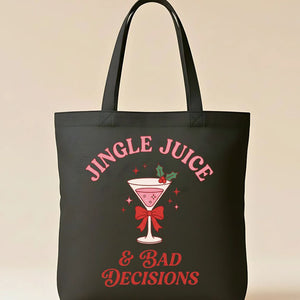 "Jingle Juice" Funny Holiday Cocktail Tote Bag