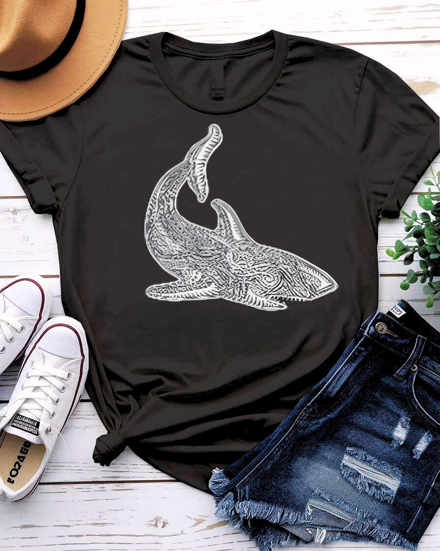 Robot Fish Tee with detailed illustration of a sleek, metallic robotic fish