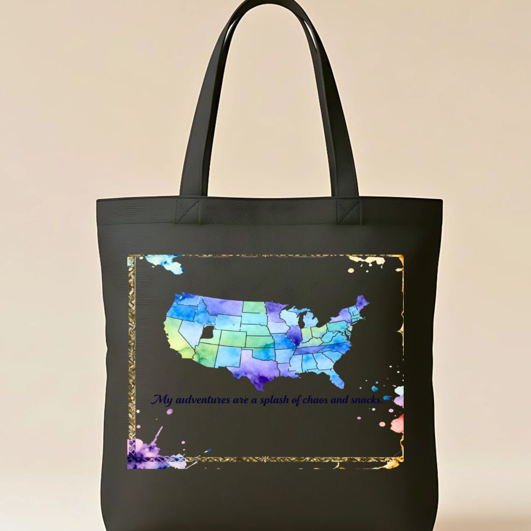 Classic United States Map Tote Bag - Natural Canvas