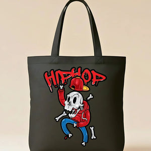 Hip Hop Graphic Tote Bag - Music Culture Canvas Shopper