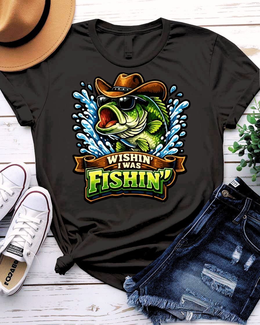 Wishin I Was Fishin Tee