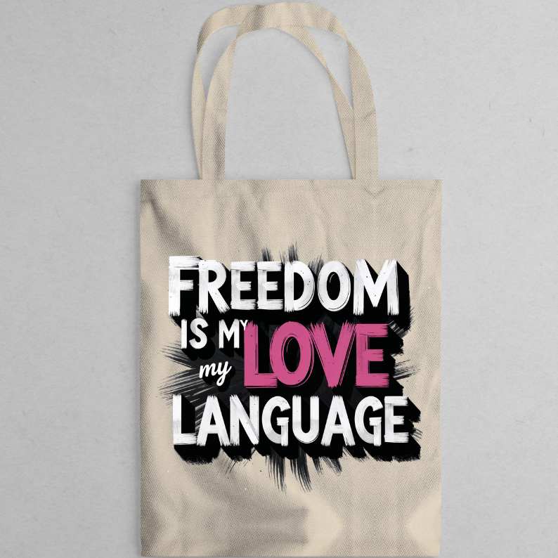 "Freedom Is My Language Tote Bag by Memez Store"