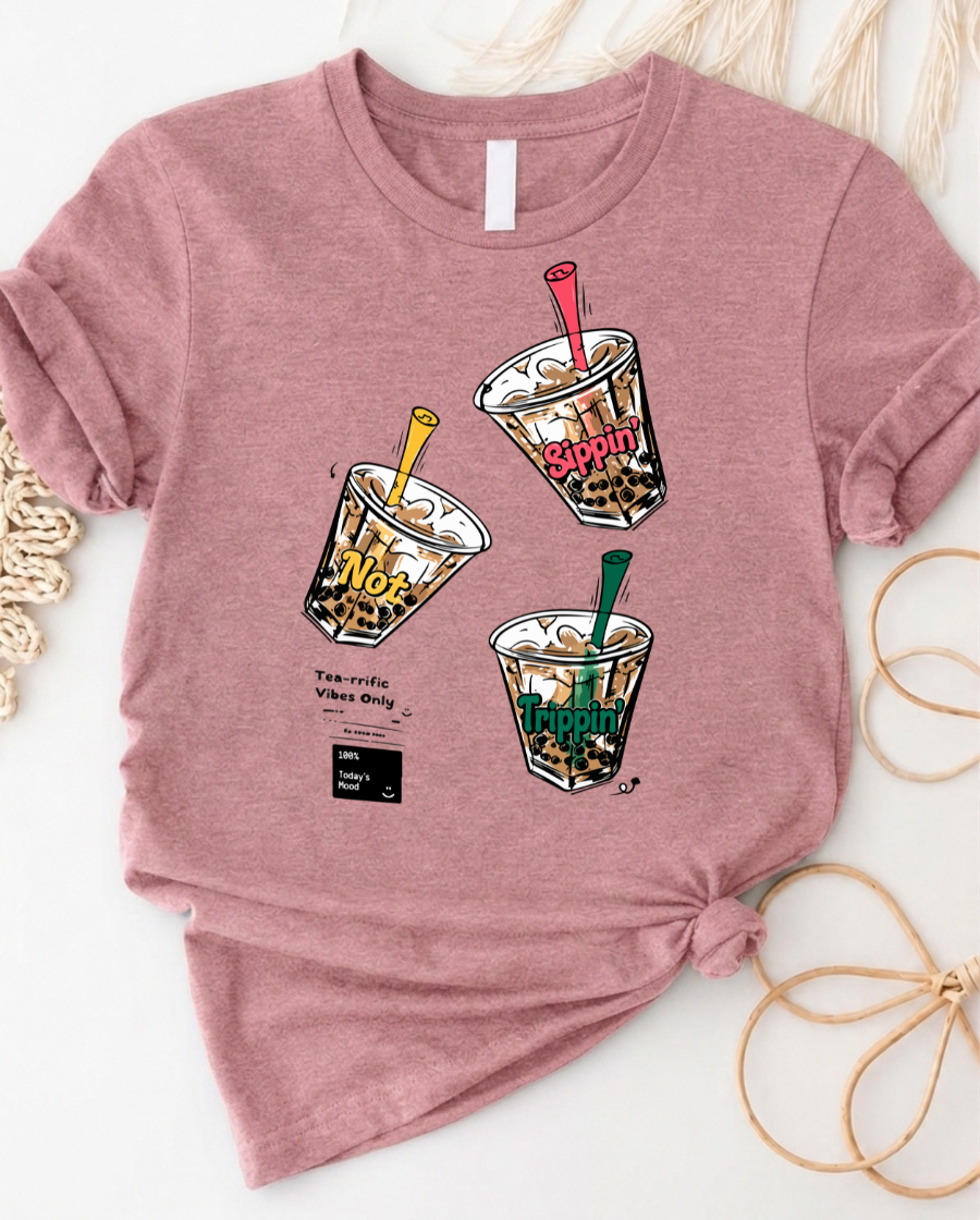 Not Trippin' Bubble Tea Graphic T-Shirt