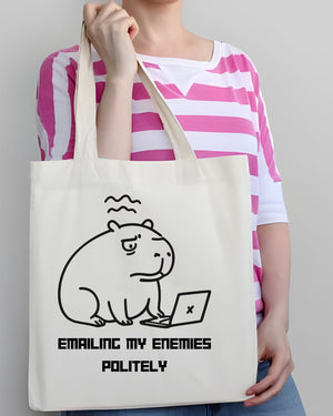 "Emailing My Enemies" Funny Animal Meme &amp; Office Humor Tote Bag