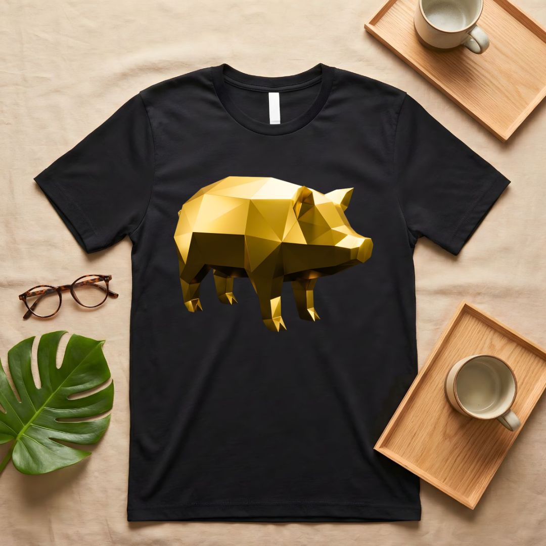 Gold Ceramic Piggy Bank Meme T-Shirt
