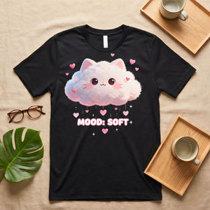 Mood Soft Love Minimalist Comfort T-Shirt on Model