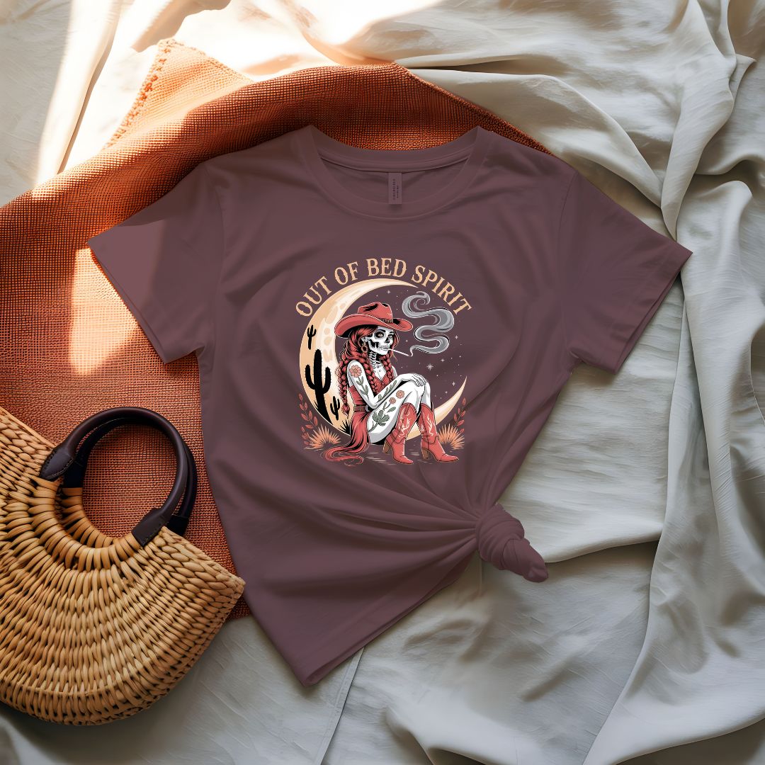"Out of Bed Spirit Funny Skull Tee by Memez Store"