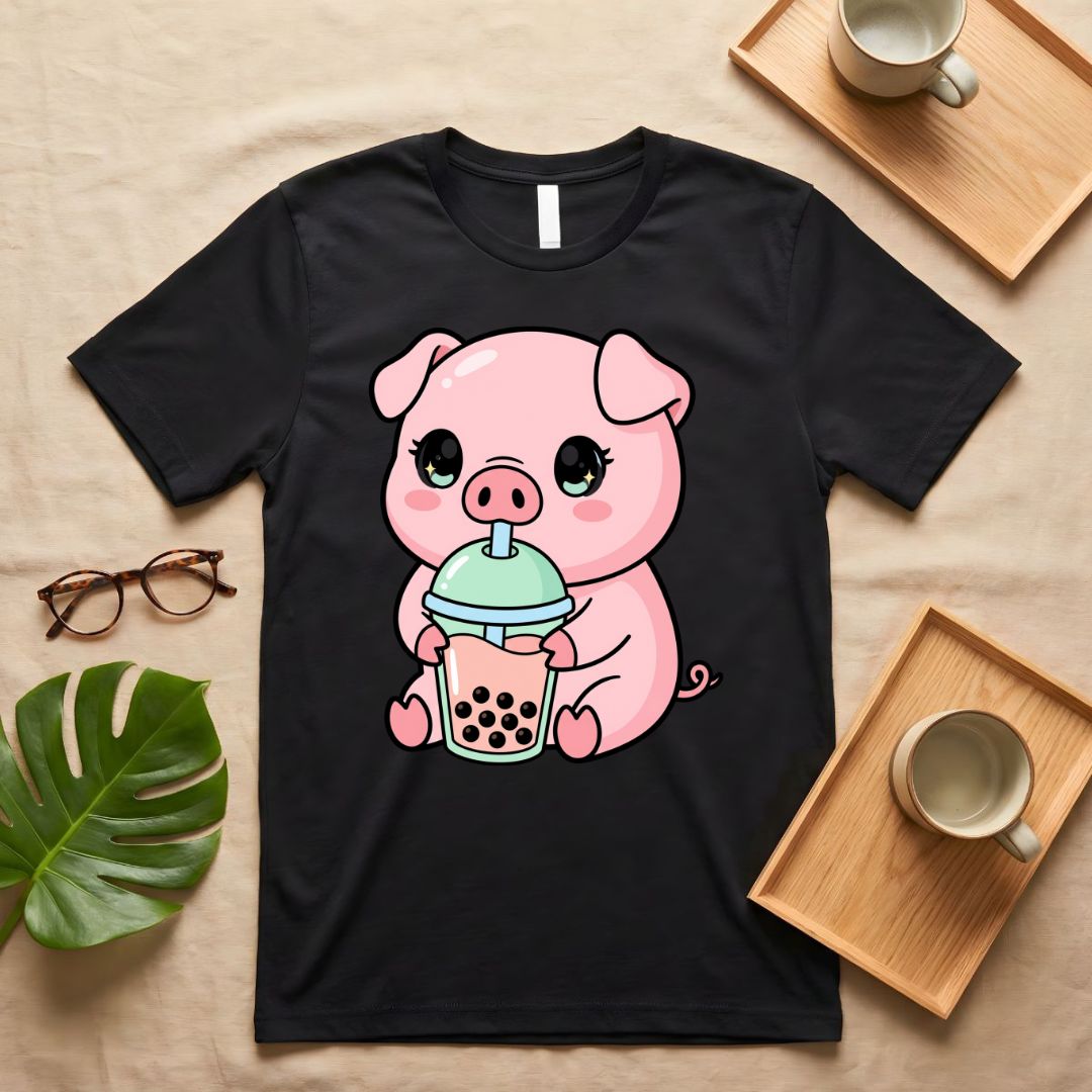 Piggy Bank Drinking Cocktail Funny Meme T-Shirt