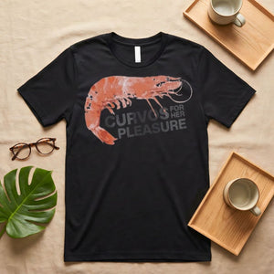 Prawn Lovers Vintage Seafood Graphic T-Shirt on Model