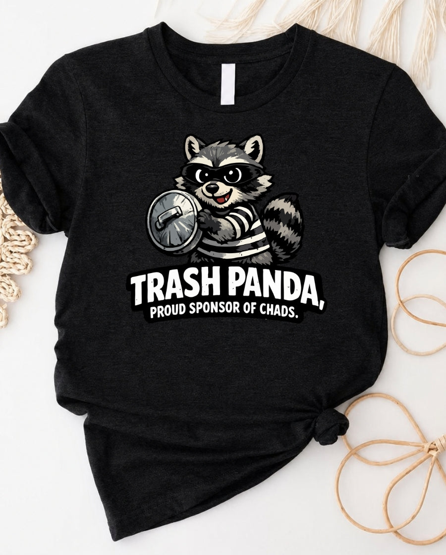 Trash Panda T‑Shirt — Cute Raccoon “Proud Sponsor of Chads” Graphic Tee