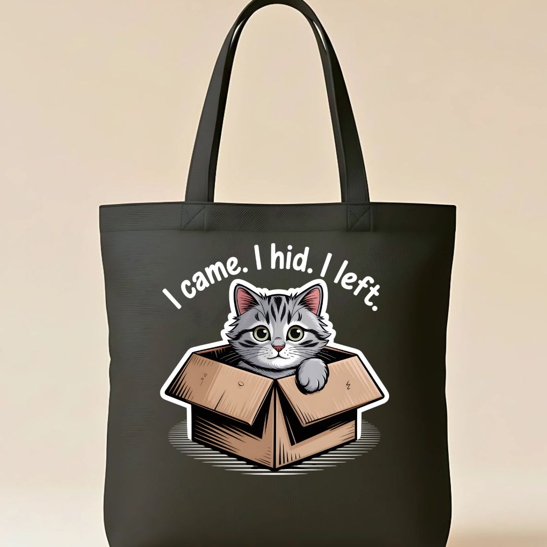 "I Came I Hid I Left" Introvert &amp; Social Anxiety Humor Tote Bag