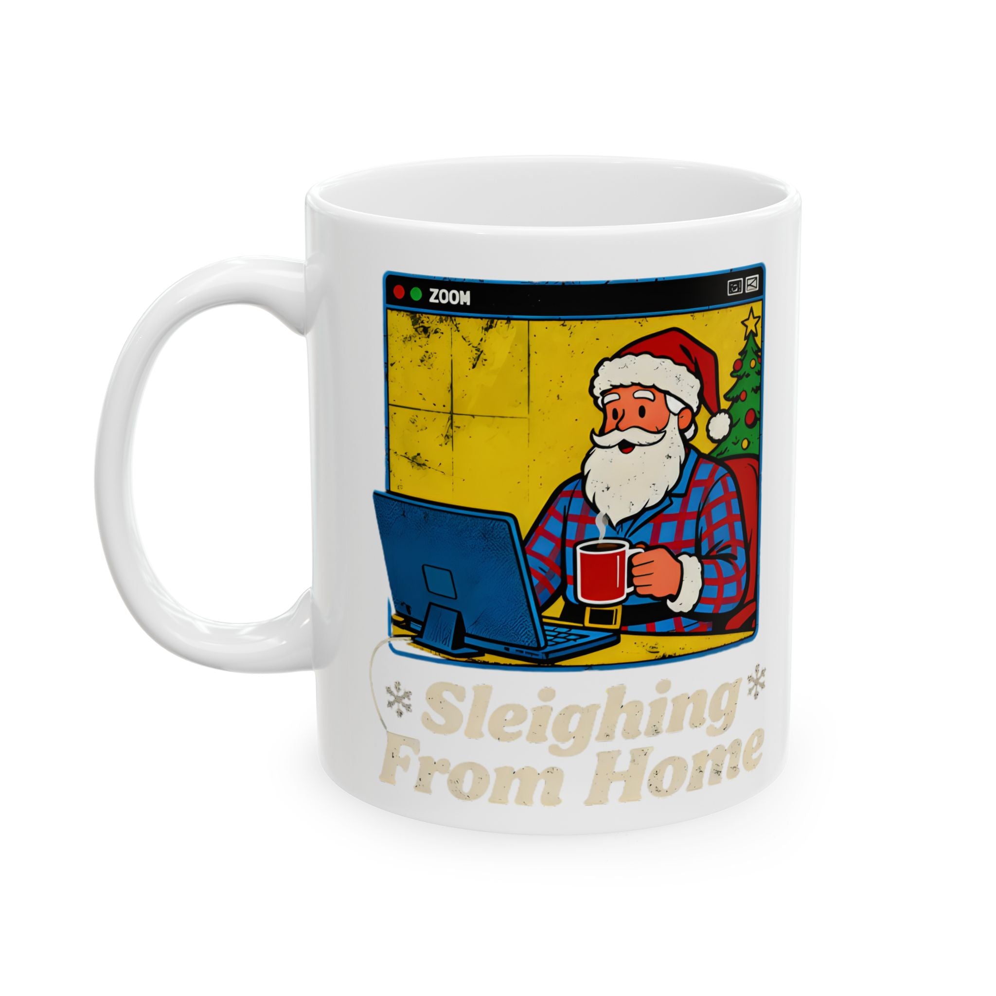 Santa Zoom Meeting  Christmas Ceramic Mug