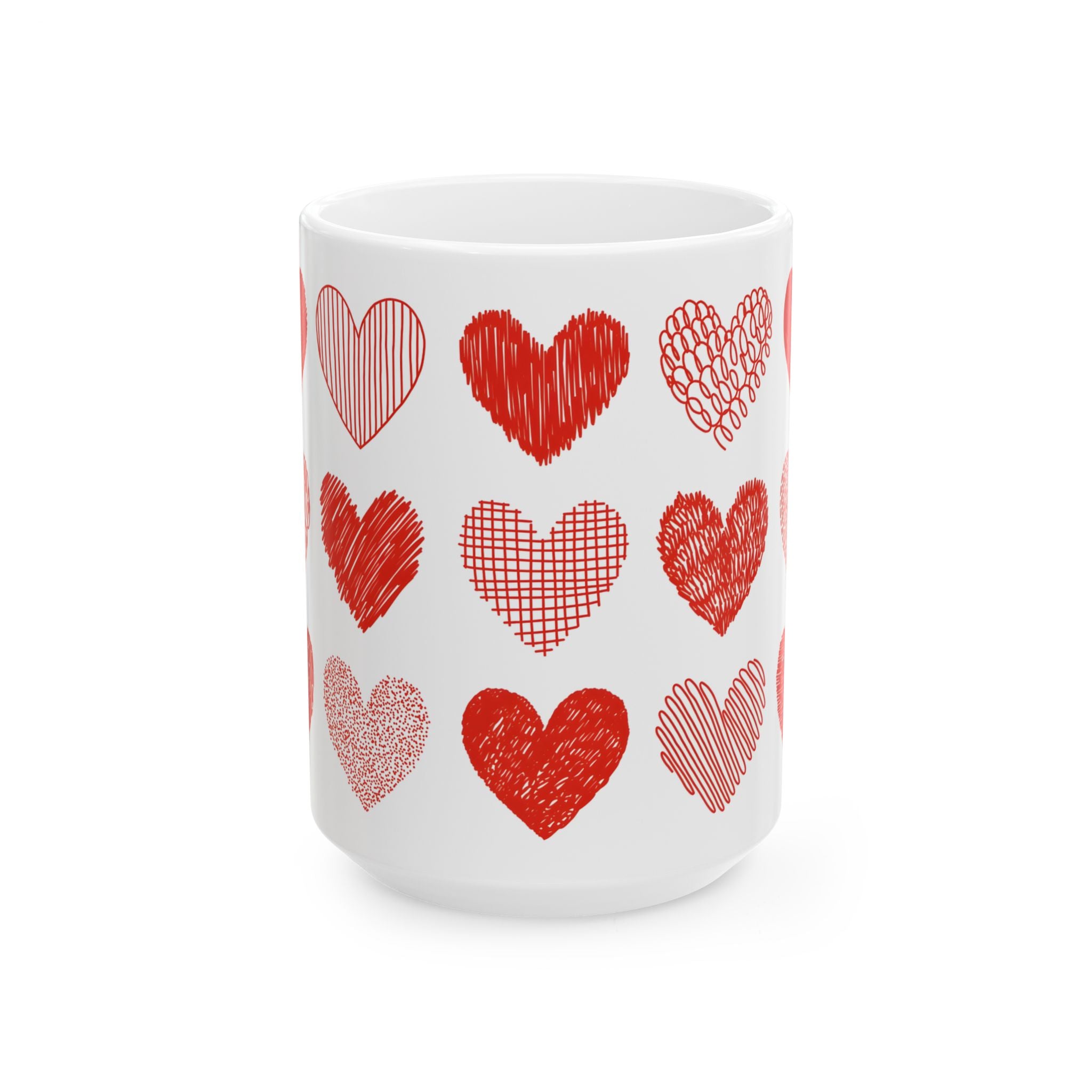 Valentine Hearts Ceramic Mug — 'Hearts of Valentine' 11oz & 15oz