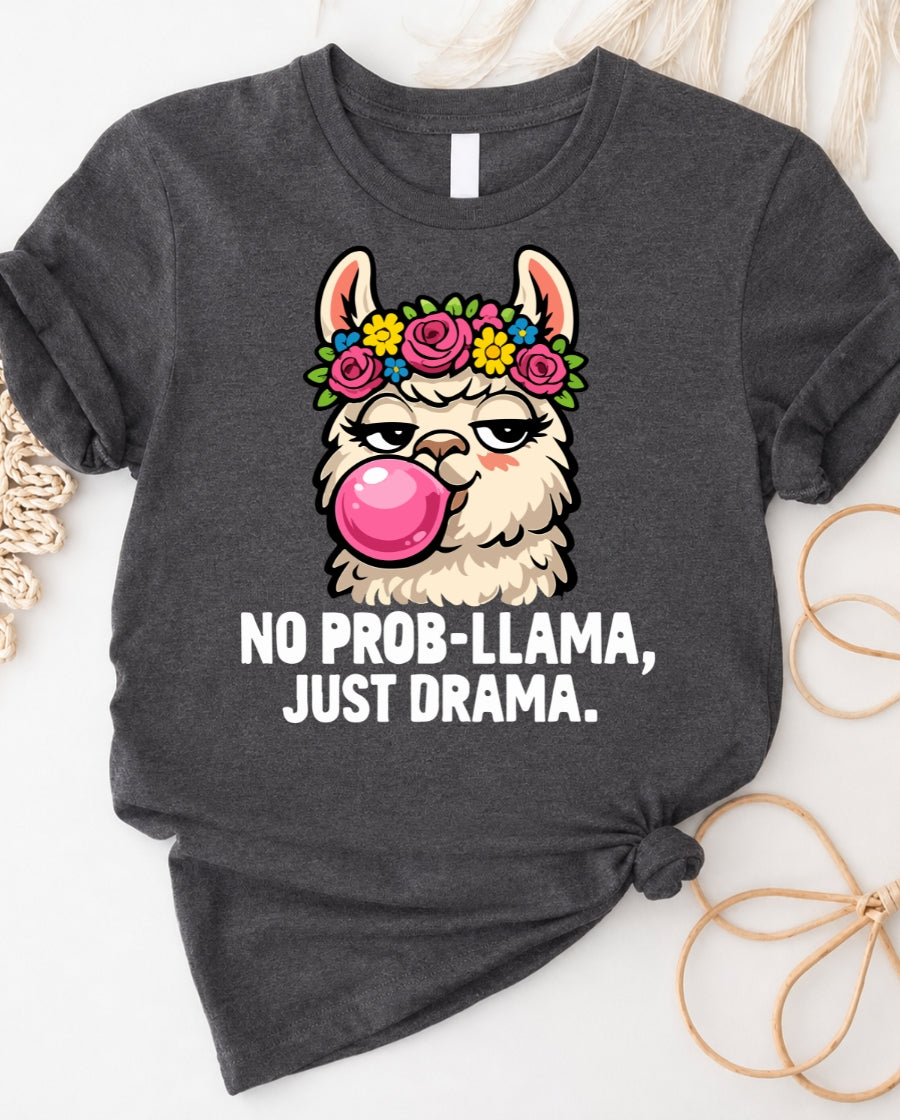 No Prob-llama Bubblegum Llama T-Shirt