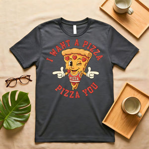 Valentine's Day Pizza Heart Slice Graphic T-Shirt