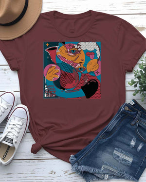 Happy World Art Day t-shirt with vibrant paint splatter design