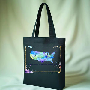 Classic United States Map Tote Bag - Natural Canvas