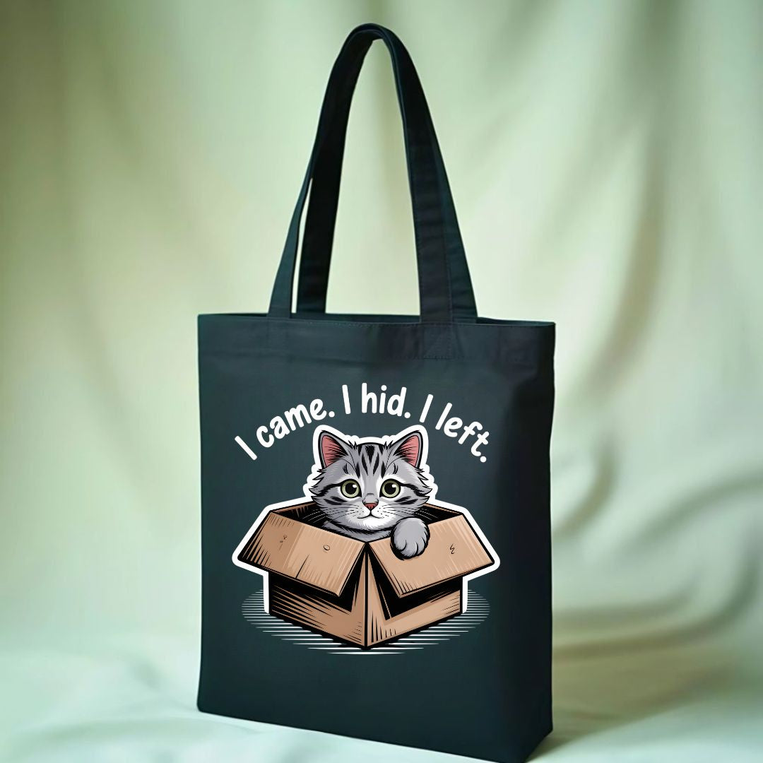 "I Came I Hid I Left" Introvert &amp; Social Anxiety Humor Tote Bag