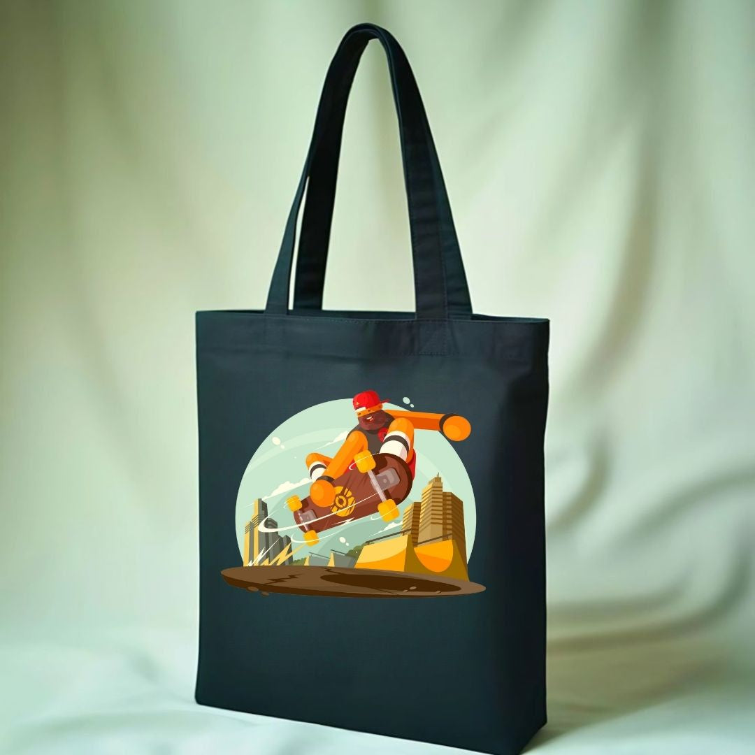 Skate Lovers Canvas Tote Bag - Natural Reusable Skate Shopper