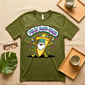 Feliz Navi-Taco Christmas Taco Pun T-Shirt