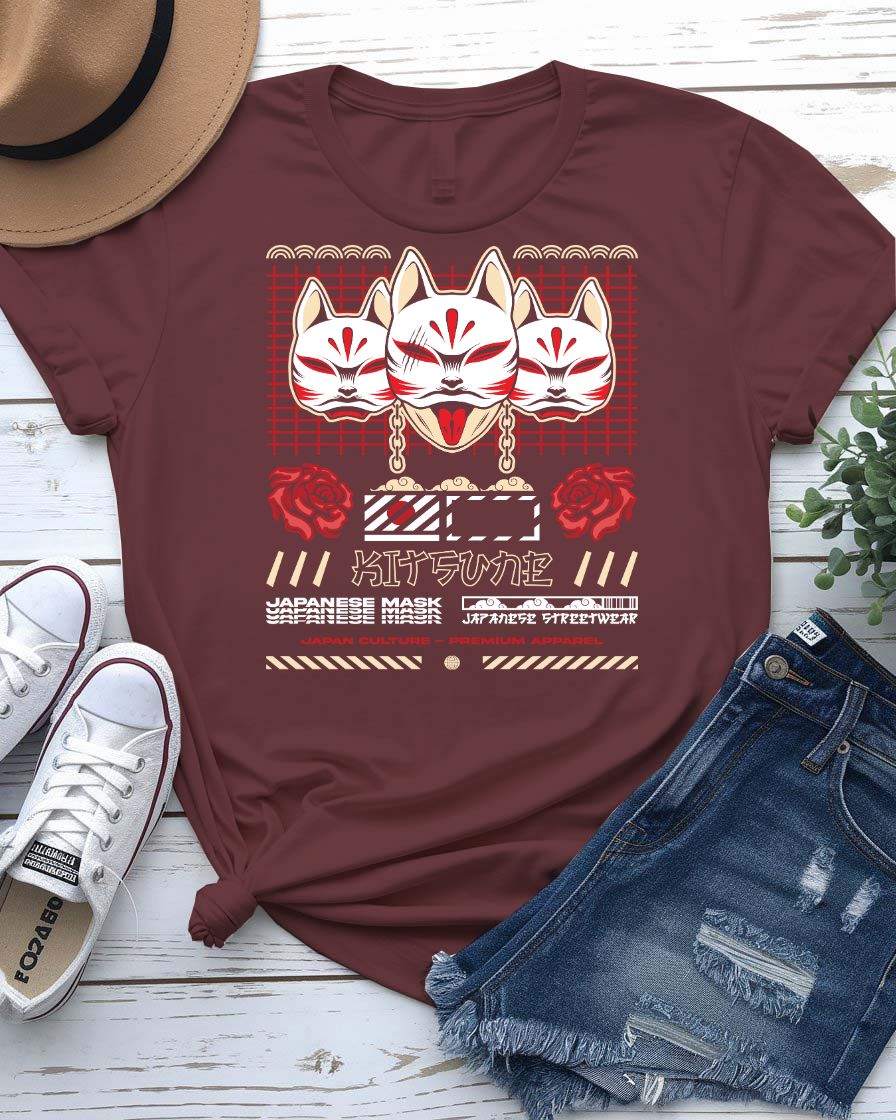 Kitsune Japanese Streetwear Tee — Fox Spirit Graphic T-Shirt