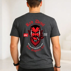 Red Devil Streetwear Tee with Striking Neo-Traditional Graphic