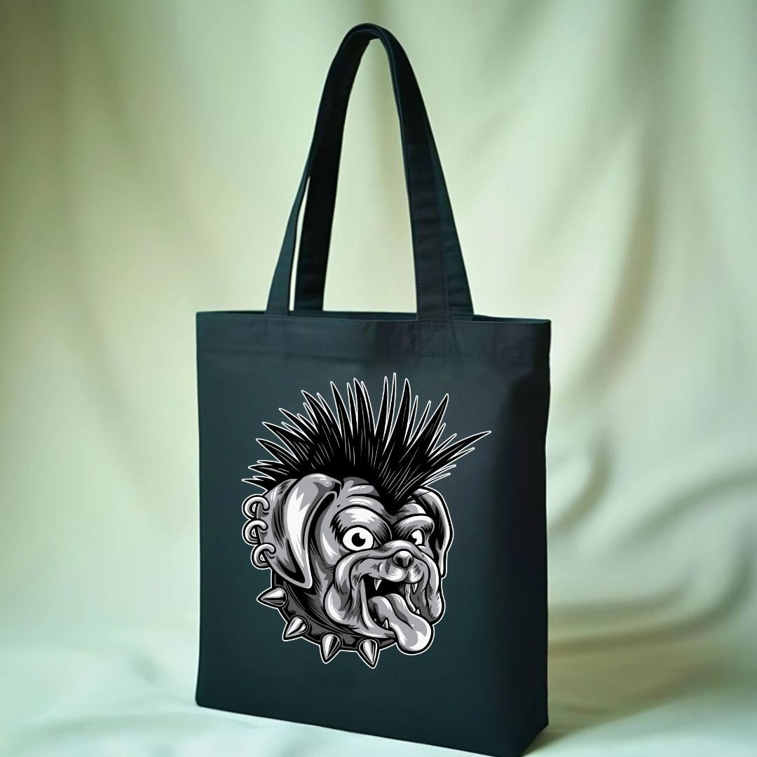 Punk Graphic Cotton Canvas Tote Bag - Anarchy Symbol Market Tote