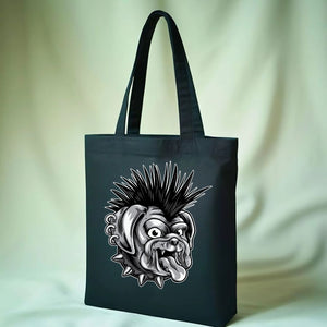 Punk Graphic Cotton Canvas Tote Bag - Anarchy Symbol Market Tote