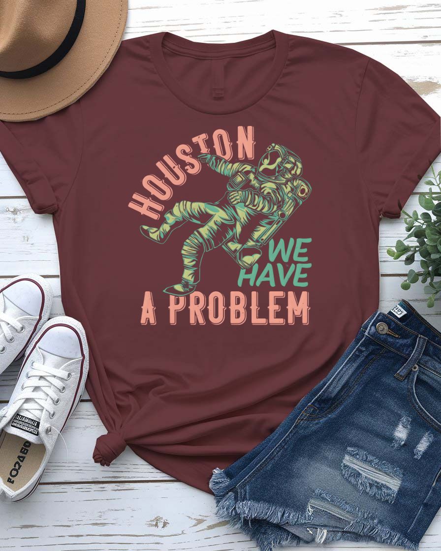 Houston We Have a Problem Urban Style Tee with static transmission on model