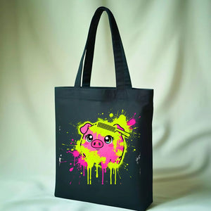 Cute Pig Lover's Tote Bag with "Oink-credible" Pun