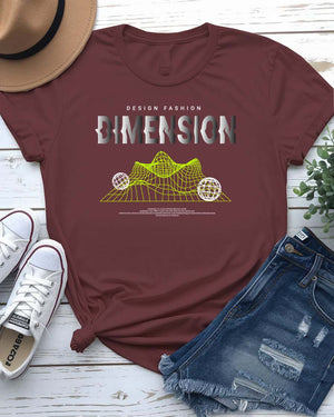 Dimension Streetwear Tee with figure at dimensional crossroads on model