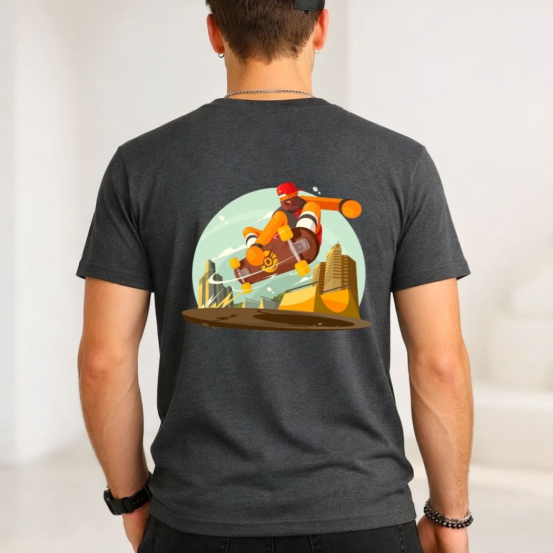 Skate Lover Streetwear Tee with Vintage Deck Graphic