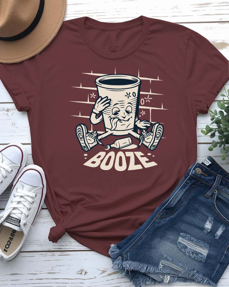 Booze Streetwear Tee — Graphic Alcohol-Inspired Fashion Shirt
