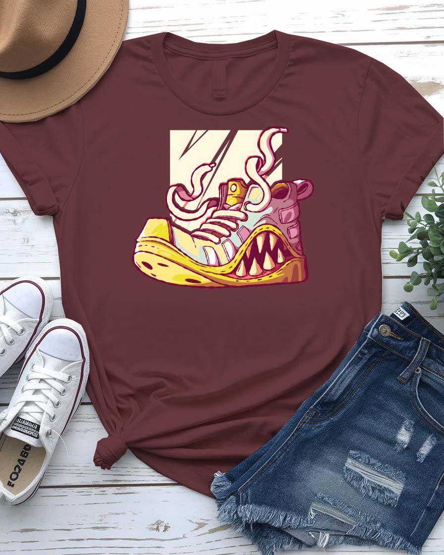 Biting Sneakers Streetwear T-Shirt — Urban Skate Sneaker Graphic Tee
