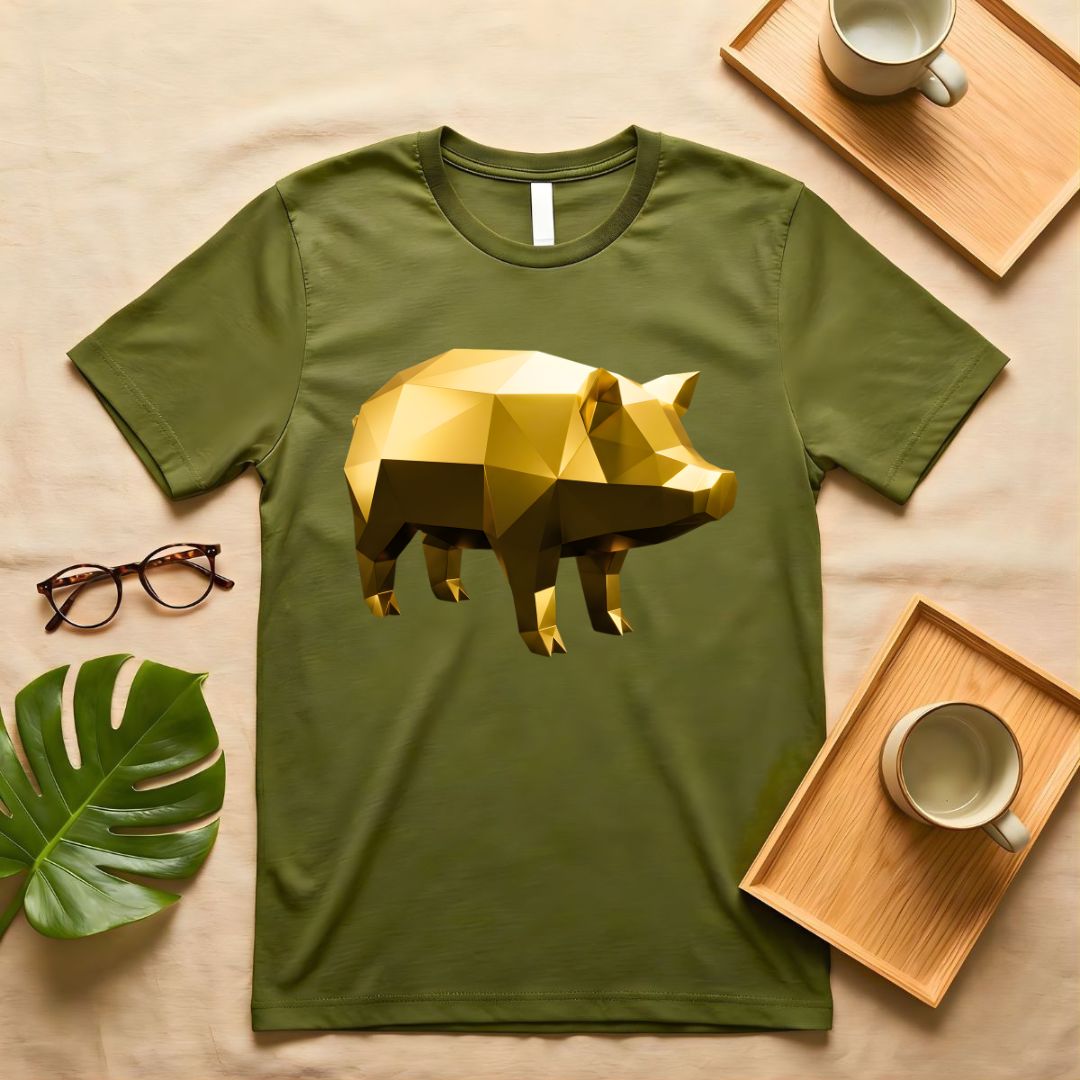 Gold Ceramic Piggy Bank Meme T-Shirt