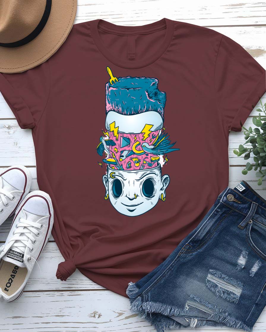 Overthinker t-shirt with minimalist bold typography on heather grey