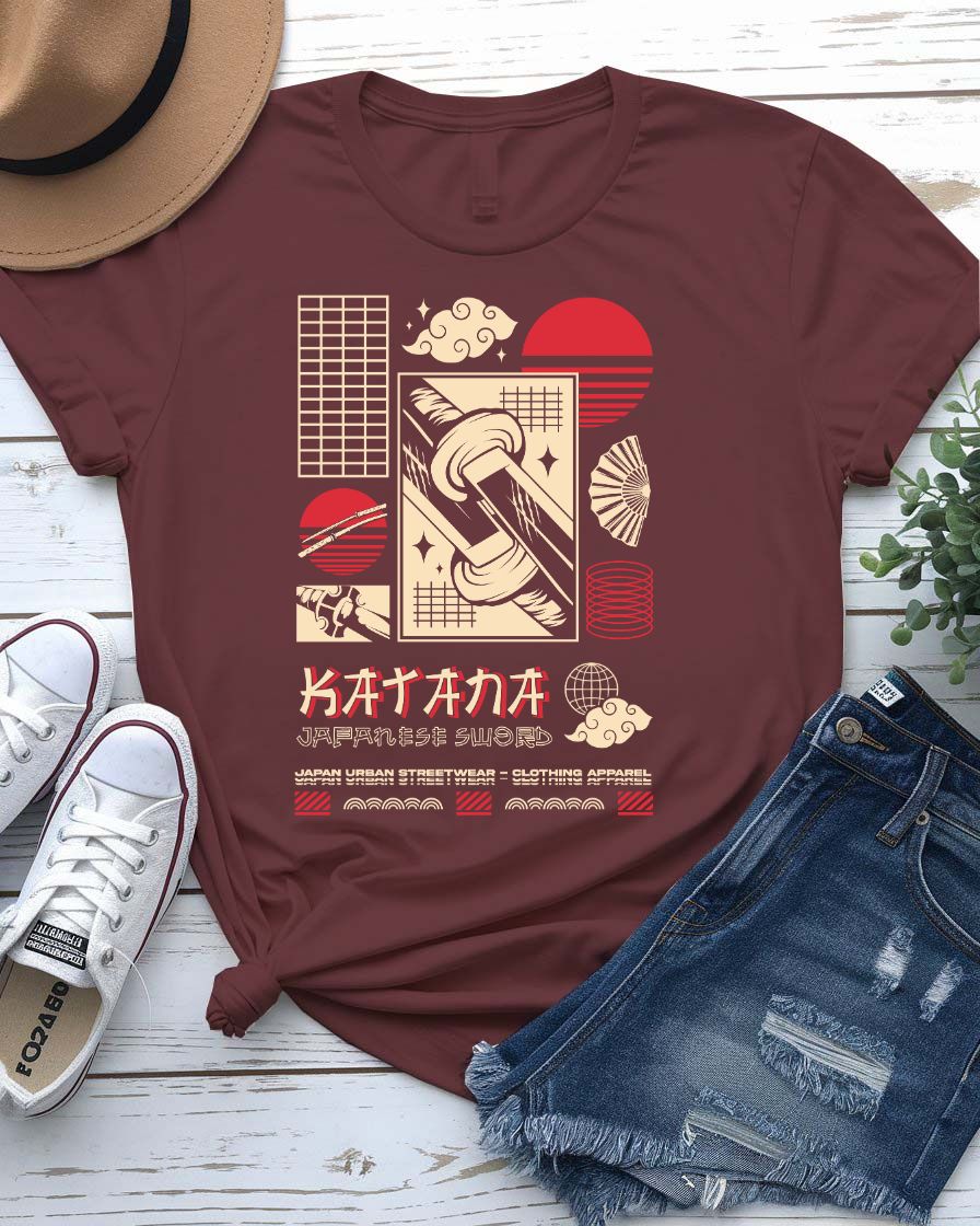 Katana Japanese Streetwear Tee — Samurai Blade Graphic T-Shirt