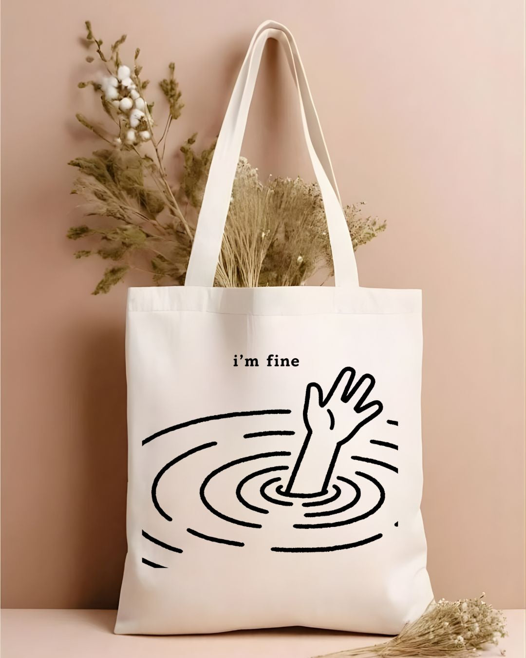 I am Fine Funny Meme Dog Tote Bag (This is Fine)