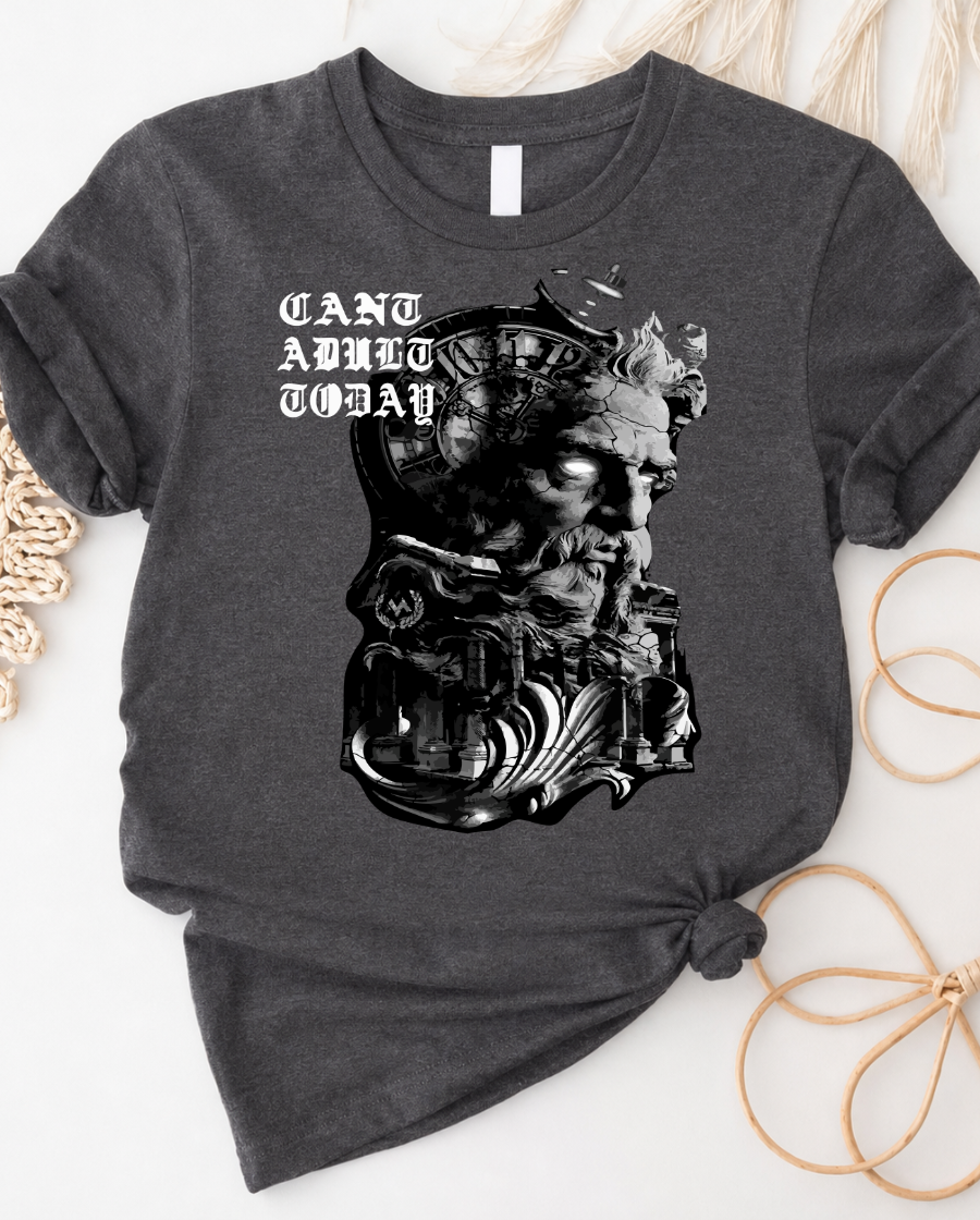 Can't Adult Today Vintage Gothic Graphic T-Shirt