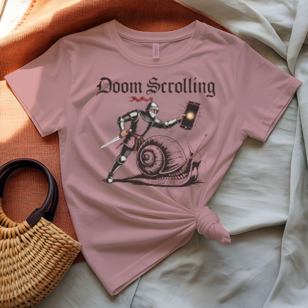 Doom Scrolling T-Shirt — Retro Graphic Tee for Mental Health Awareness