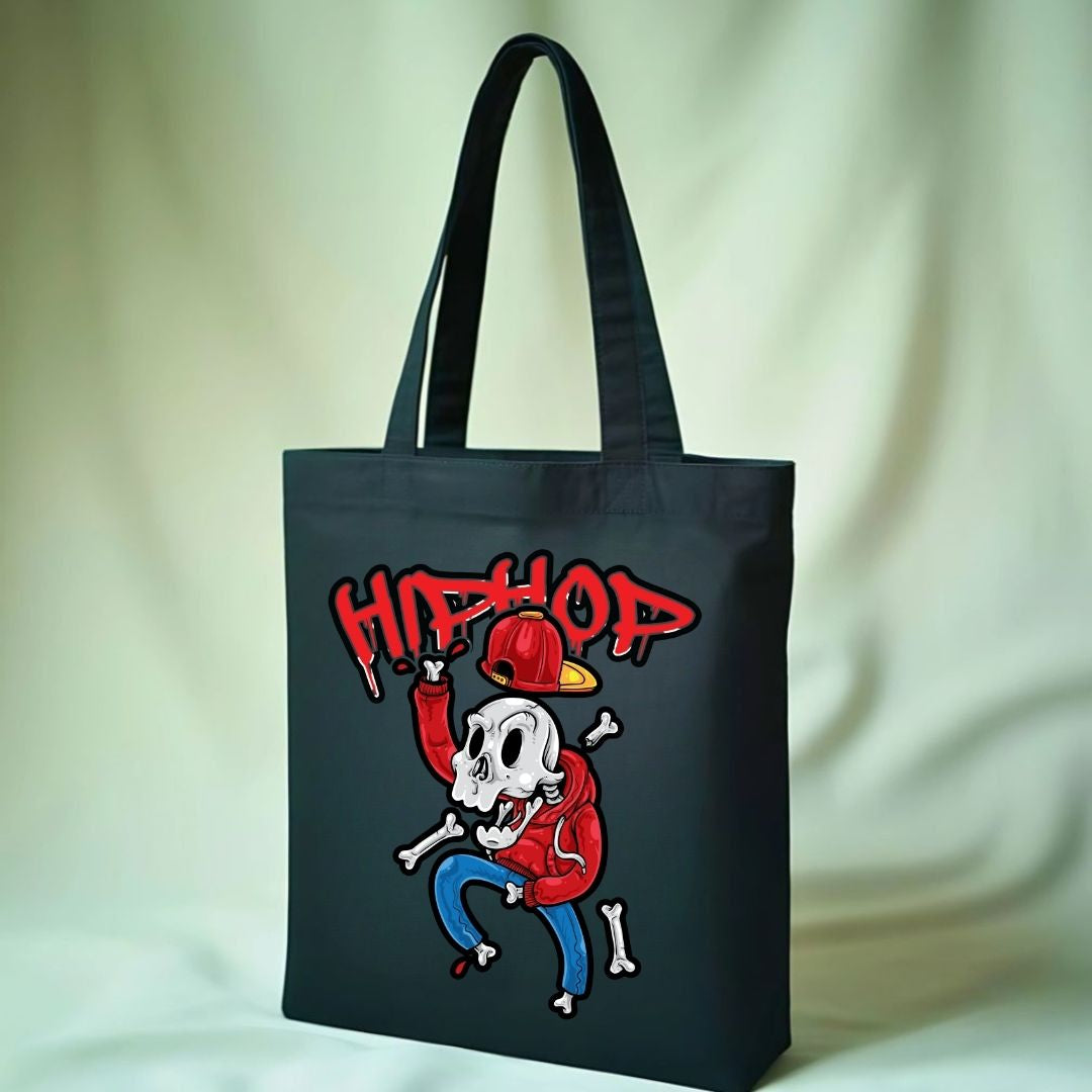 Hip Hop Graphic Tote Bag - Music Culture Canvas Shopper